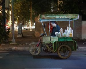 Street Food Market Stall Merchant Phnom Penh Cambodia at night